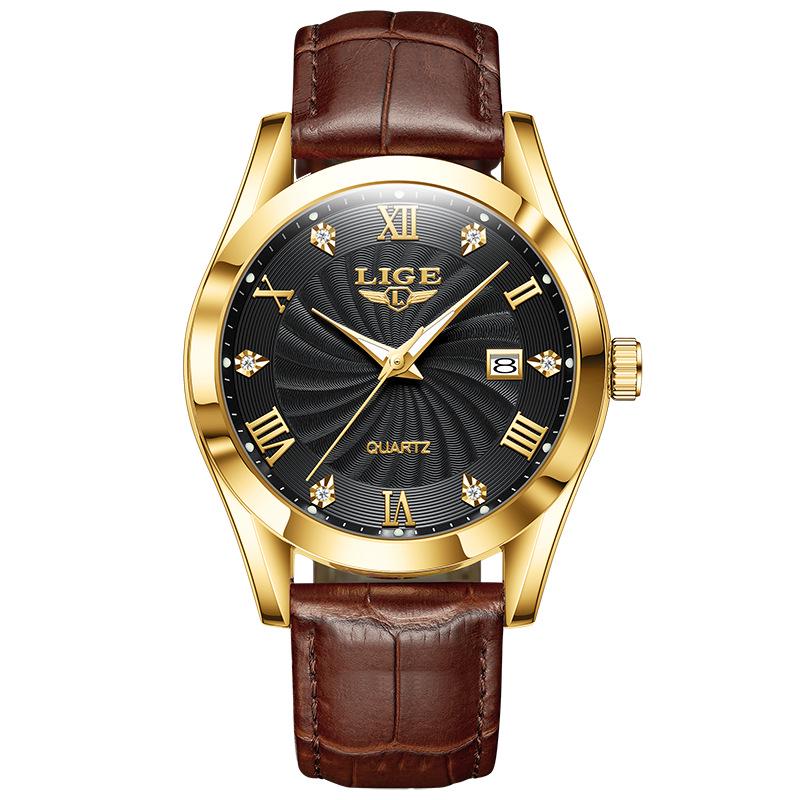 Men's Fashionable Waterproof Quartz Watch with Calendar & Luminous Features
