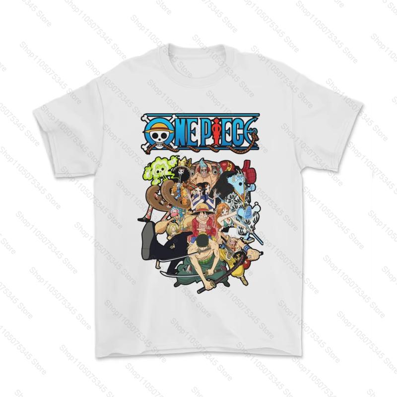 

One Piece Tshirts Luffy Japanese Anime Vintage Summer Cotton Unisex T Shirt Casual Short Sleeve Streetwear Tops Tees Unisex Clothing 4XL