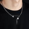 Hiphop Rock Pins Rivet Pendant Necklace for Men Women Gothic Silver Color Cool Choker Necklaces Charm Party Jewelry Accessories