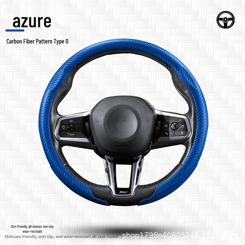 Universal Four Seasons Carbon Fiber Steering Wheel Cover - Non-Slip, Ultra-Thin, Comfortable Grip