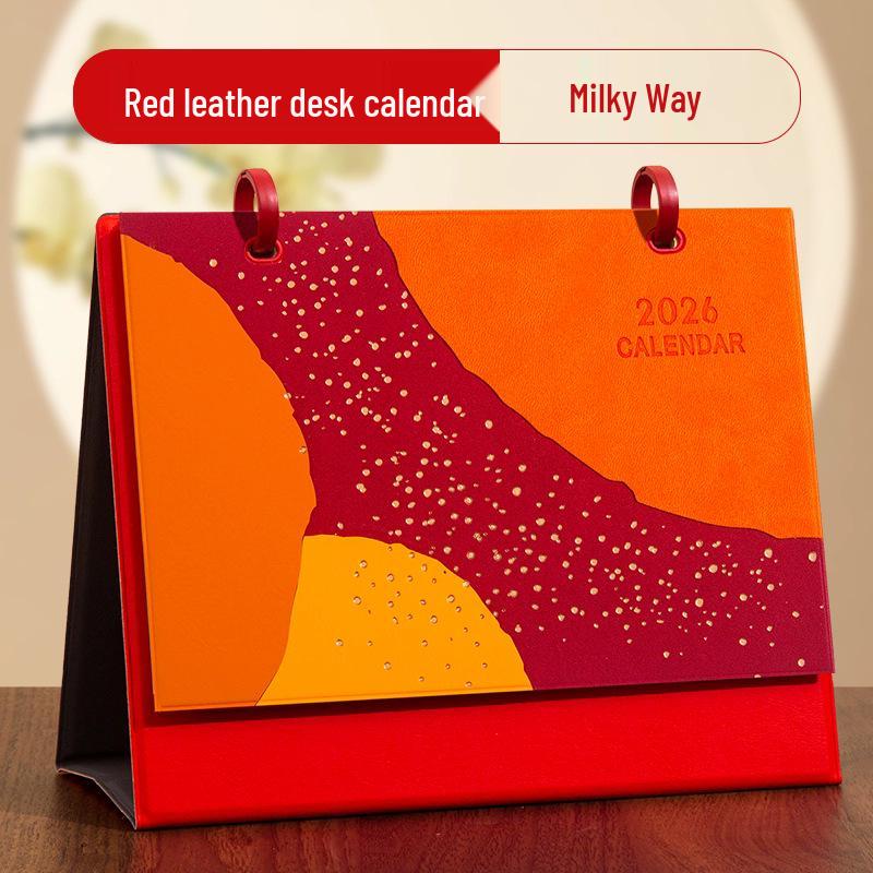 2026 Year of the Horse Leather Desk Calendar: Customizable High-End Planner & Desktop Ornament