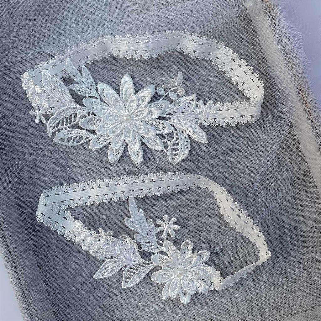 2 Sets Braut-Strumpfhalter im Married Lace Tanz-Set