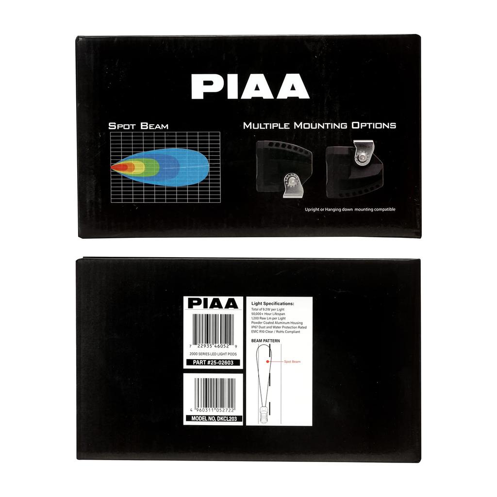 PIAA Retrofit Lampe LED SPOT Lichtverteilung 5600K 2 Stück IPX7 kompatibel DKCL203 [2000LIGHT PODS] 12V/9,2W
