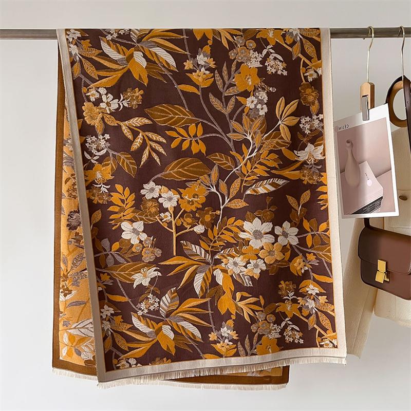 Cashmere Scarves for Women  Winter Shawls Warm Wraps Lady Pashmina Floral Print Blanket Scarf Neck Headband Hijabs Stoles