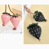 Colgante para Bolso Hecho a Mano Costura Tridimensional Diseño de Fresa Llavero Imitación de Cuero Correa Ajustable Accesorios para Bolsos Maletas