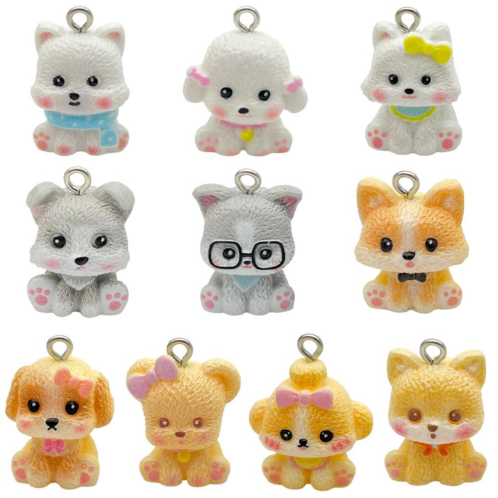 Cute 3D Resin Husky Schnauzer Teddy Pendant - DIY Bracelet & Necklace Charm