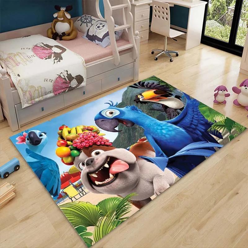 3D Cartoon Zoo Tiere Baby Krabbelmatte Teppich für Kinderzimmer Dekoration Kinderbereich Bodenmatte Bequemer Rutschfester Teppich Schnelle Lieferung