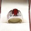 Garnet Oval Cut Gemstone With 925 Sterling Silver Ring For Men's #B115 JL375671461488