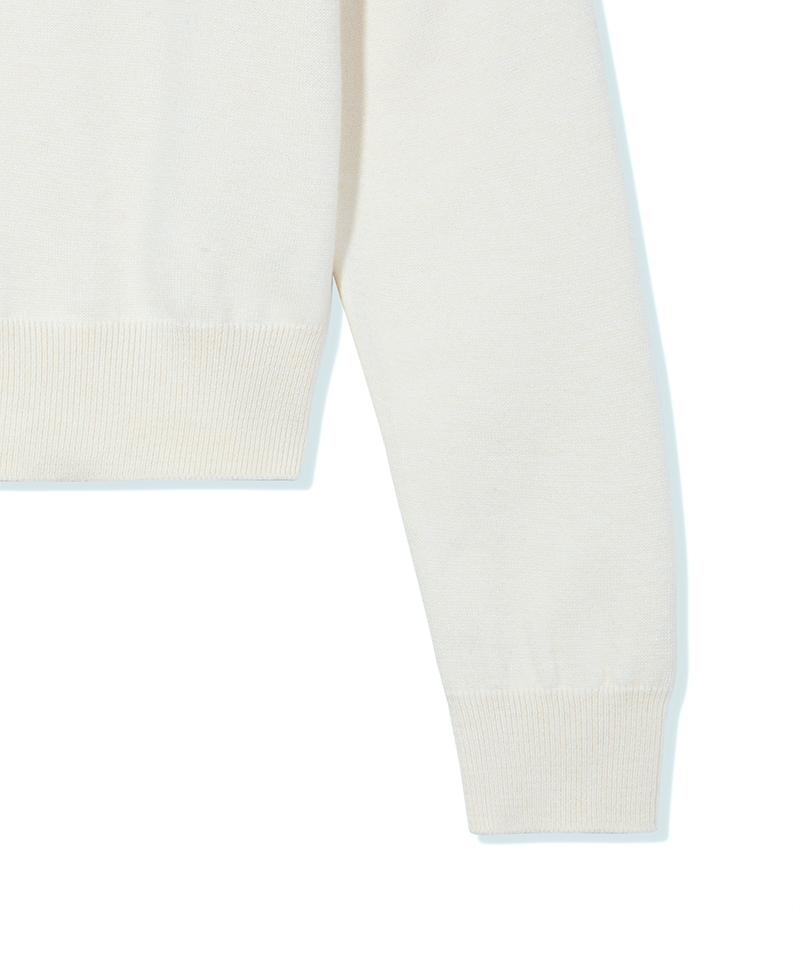Nodeuyuumeon Basic Crew Neck Round Knit [Cream]