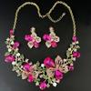 Versatile Flower Inspired Jewelry Set Rhinestones Florals Necklace And Earrings For Fashion Forward Women
