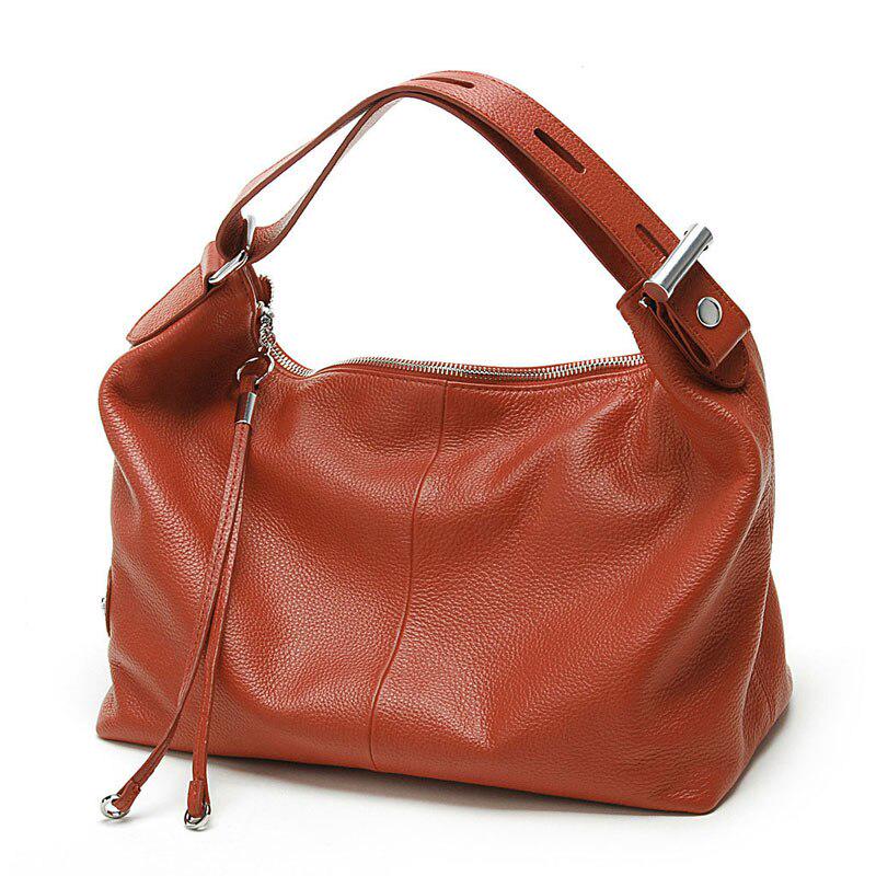 Zency 100% Genuine Leather OL Style Women Tote Bag Fashion Lady Shoulder Bags Classic Handbag Satchel Crossbody Messenger Purse