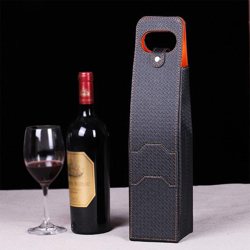 Leather Red Wine Packaging Bags Wine Tote Bags Universal Packaging Carrier Single/Double Bottle Protective Wine Gift Bags