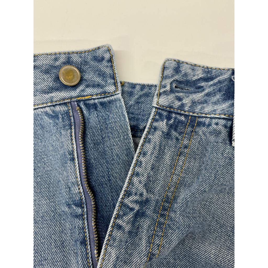 MUSE 24-060-500-4040-1-0 24 years Blue slit denim skirt skirt 34 blueUsed