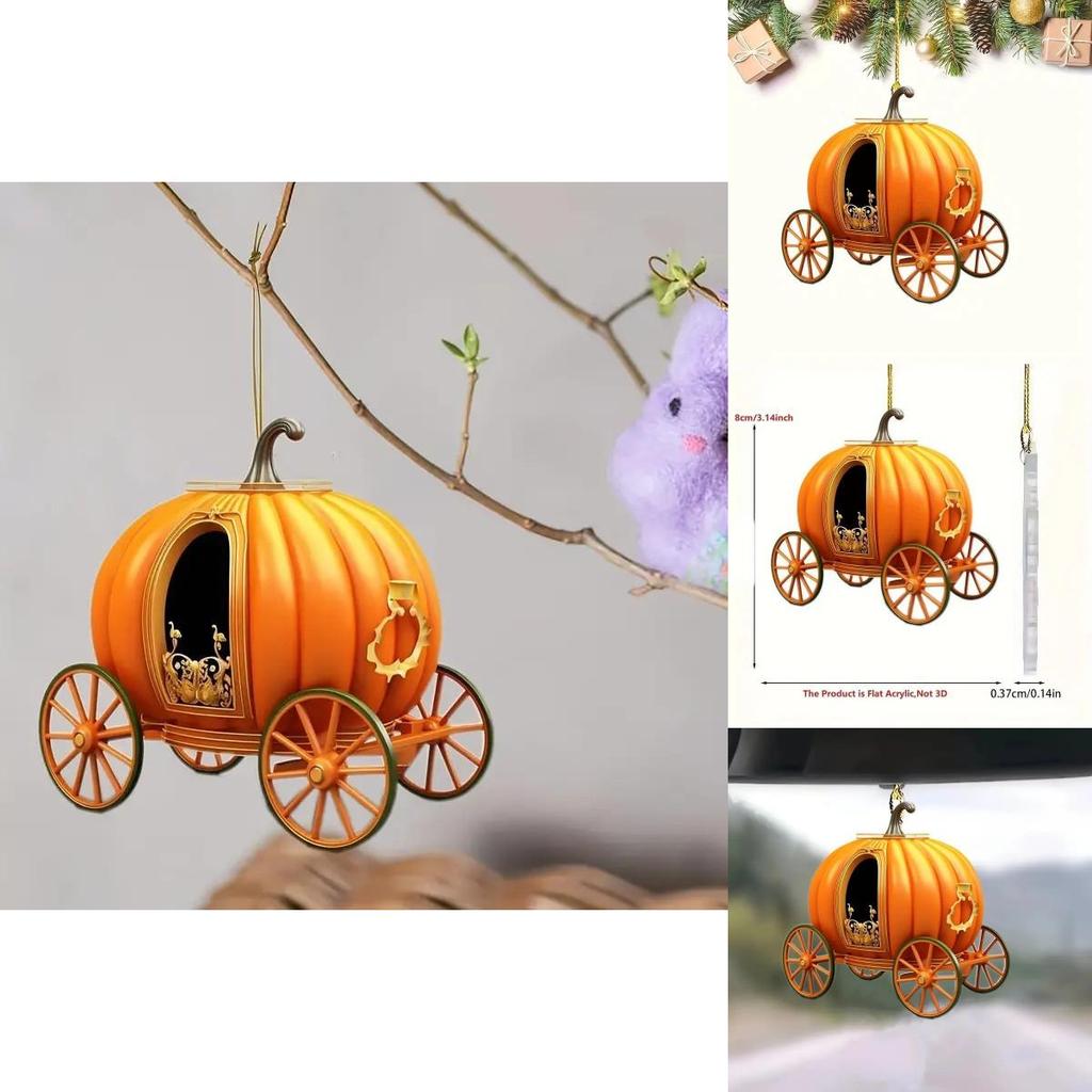 Acryl Halloween Kürbiskutsche Innendekoration im Cartoon-Stil zur Fahrzeugaufwertung