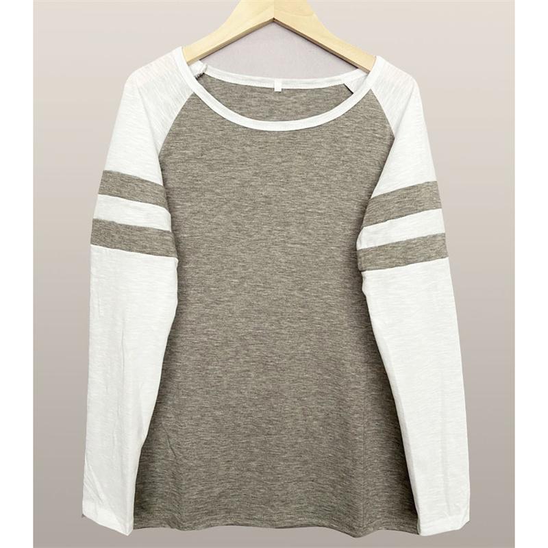 

Женская футболка с круглым вырезом и длинным рукавом, три цвета в полоску, повседневная осенняя свободная футболка, женские футболки 4XL