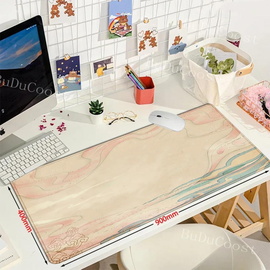 Large Size Mousepad Propitious Clouds Desk Mat Kawaii Cartoon Mouse Pad Rubber Table Mat Lucky Cloud Gaming LockEdge KeyboardMat