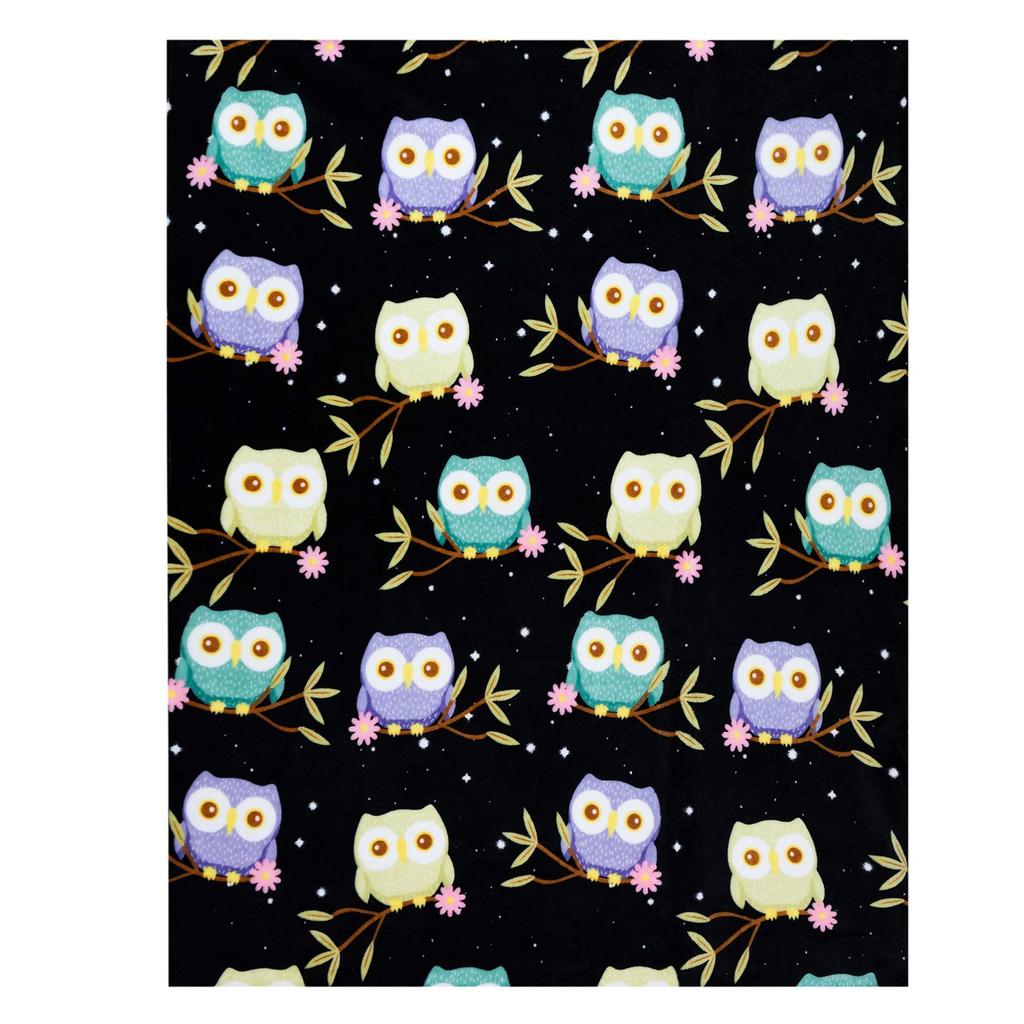 Cartoon Owl Flannel Blanket Cute Blanket Air Conditioning Blanket Nap Blanket Flannel Blanket