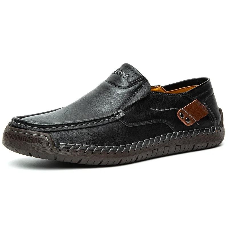 2024 Hot Seller New Comfortable Men Loafers Slip on Leather Shoes Men Flats Hot Sale Outdoor Walking Shoes Man Zapatos De Hombre