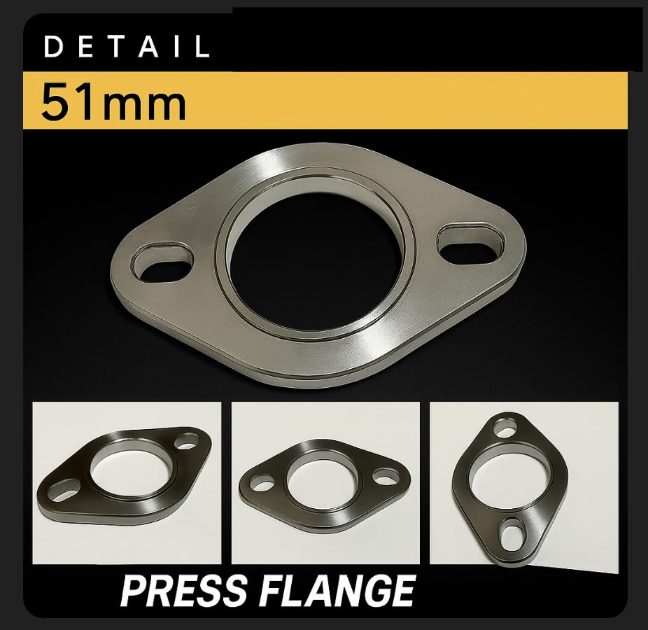 Universal Muffler SUS 304 Stainless Welded and Car Exhaust Repair Mirror 2 S-NET Flange, Steel, Pressed, Accessories, Silencer, Bracket, A, Finish,