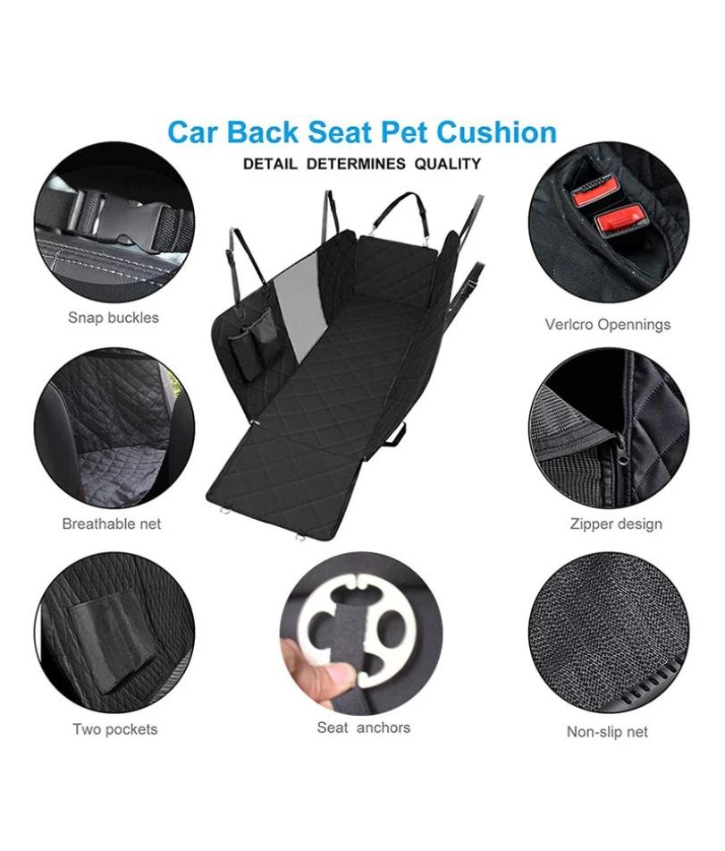 143×153CM Double Zipper Car Pet Seat Pad Waterproof Dirt Resistant Suitable Multiple Models Solid Color Cars Rear Seats Cushion