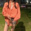 Pink Shirt Women's Clothing Spring  Autumn Lazy Style Loose Long Sleeved Top Small Shirt Versatile Jacket
