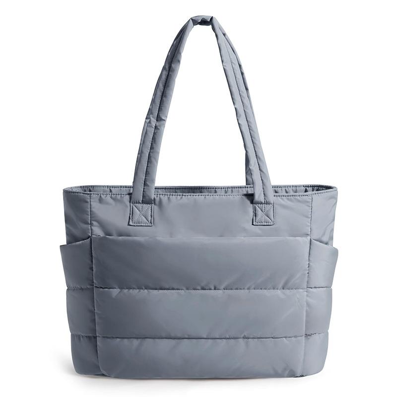 Puffer Tote Bag for Women, Lightweight Shoulder Handbag with Laptop Compartment & Multiple Pockets, Fashion Work Bag