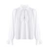 Boys Renaissance Shirt Long Sleeve Turndown Collar Ruffle Lace Cuffs Button Front Solid Color Costume Top for Historical Events