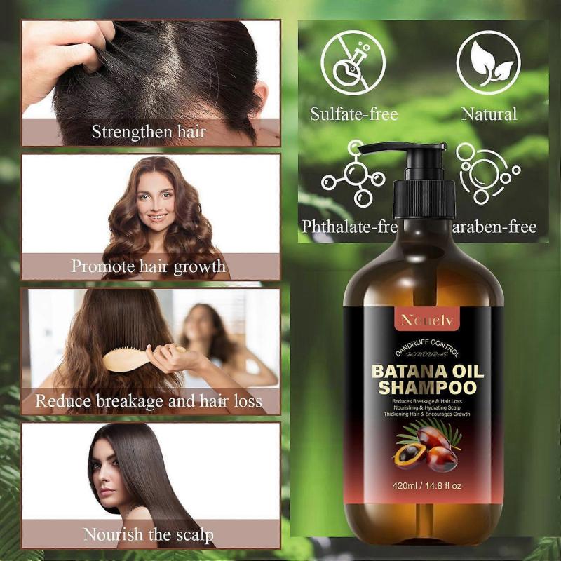 Batana Oil Shampoo for Hair Growth, Strengthening Regrowth Shampoo for Men & Women with Thinning Hair & Hair Loss, Infused Rosemary, Mint Oil Nourishe