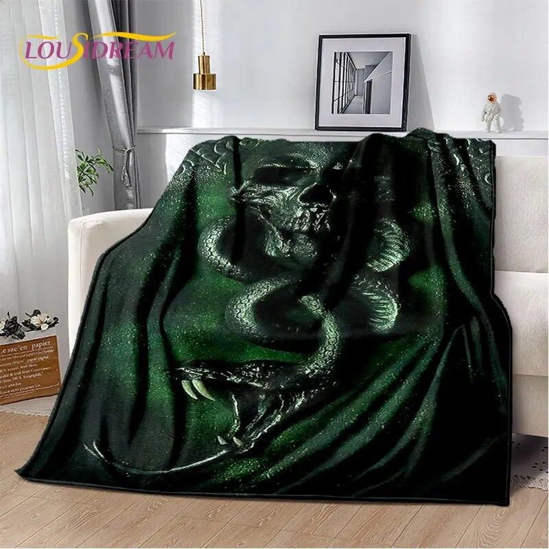 Gothic Horrible Snake Serpent Soft Plush Blanket,Flannel Blanket Throw Blanket for Living Room Bedroom Bed Sofa Picnic Cover Kid