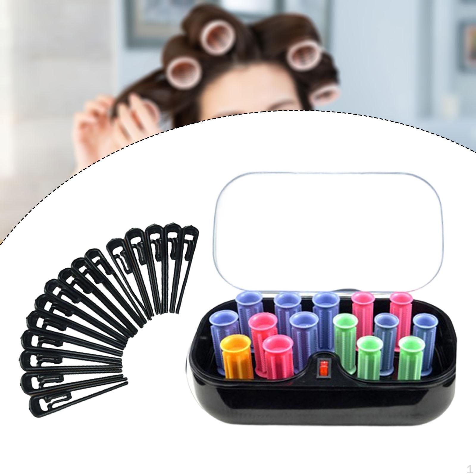 15Pcs Electric Heated Hair Rollers Curling Tube Compact Easy to Carry Instant Heat Professional 100W