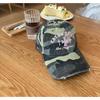Niche vintage-style cross-embroidered camouflage baseball cap for women, versatile streetwear soft-top hat