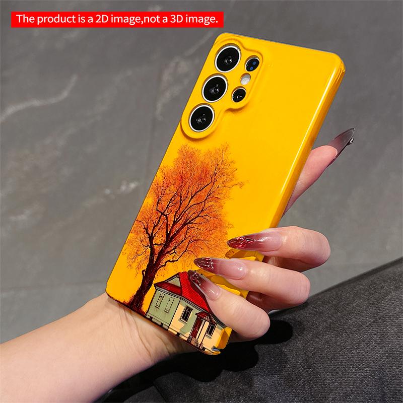 2DFlat Samsung phone case Autumn House & Tree Sunset Scene Applicable to Galaxy S22 S23 S24 S25ULTRA S26 A12 A13 A14 A15 A16