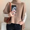 Irregular split high neck knitted pullover scarf shawl autumn and winter versatile wool scarf