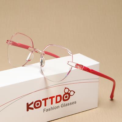 Neue Anti-Blau-Presbyopie-Brille, Polygonale, rahmenlose, integrierte Mode-Presbyopie-Brille, High-Definition-Business-Brille