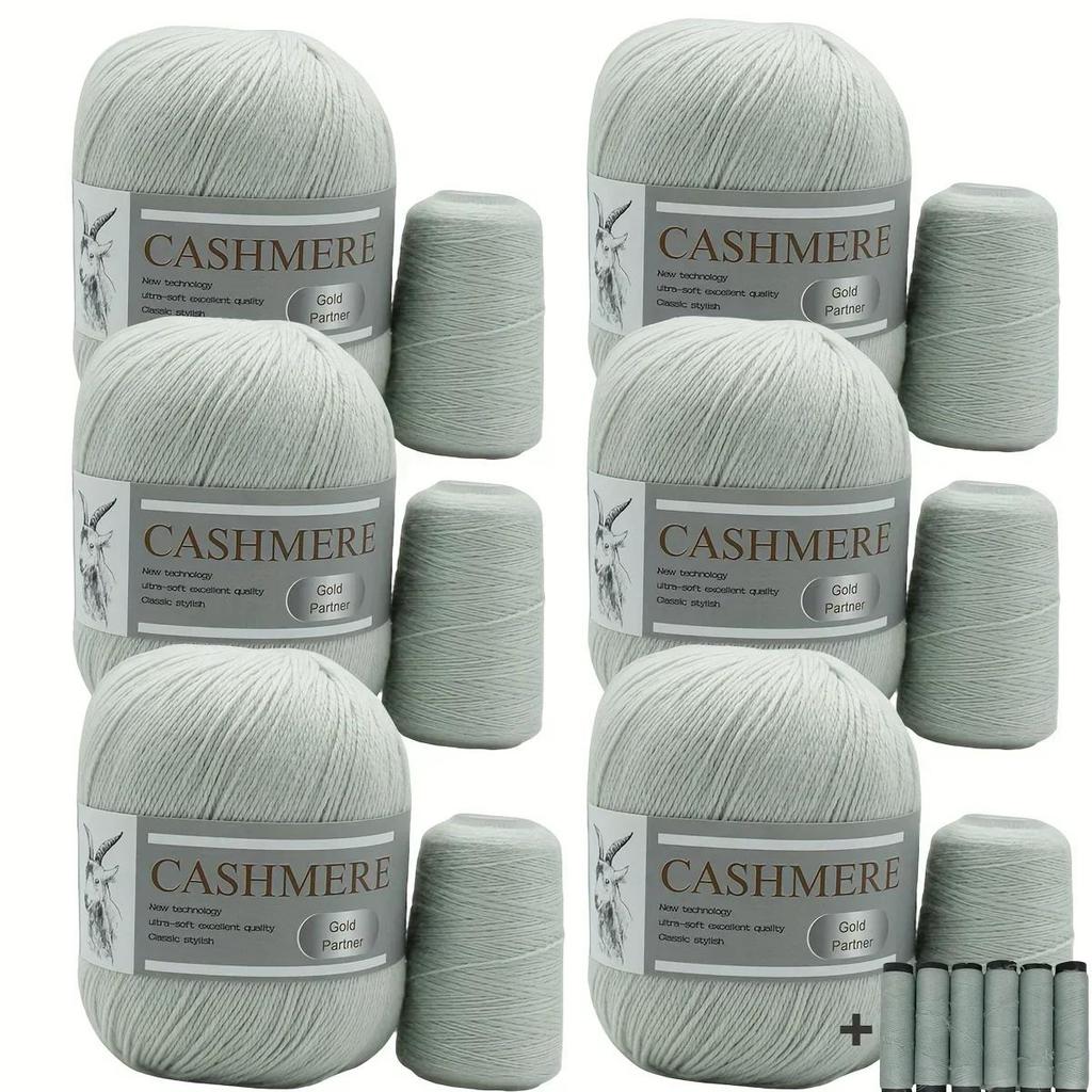 6 Pcs Cashmere Blend Yarn Worsted Weight Bundle for Coats Machine Washable Ultra Soft Knitting Crochet Yarn DIY Crafts
