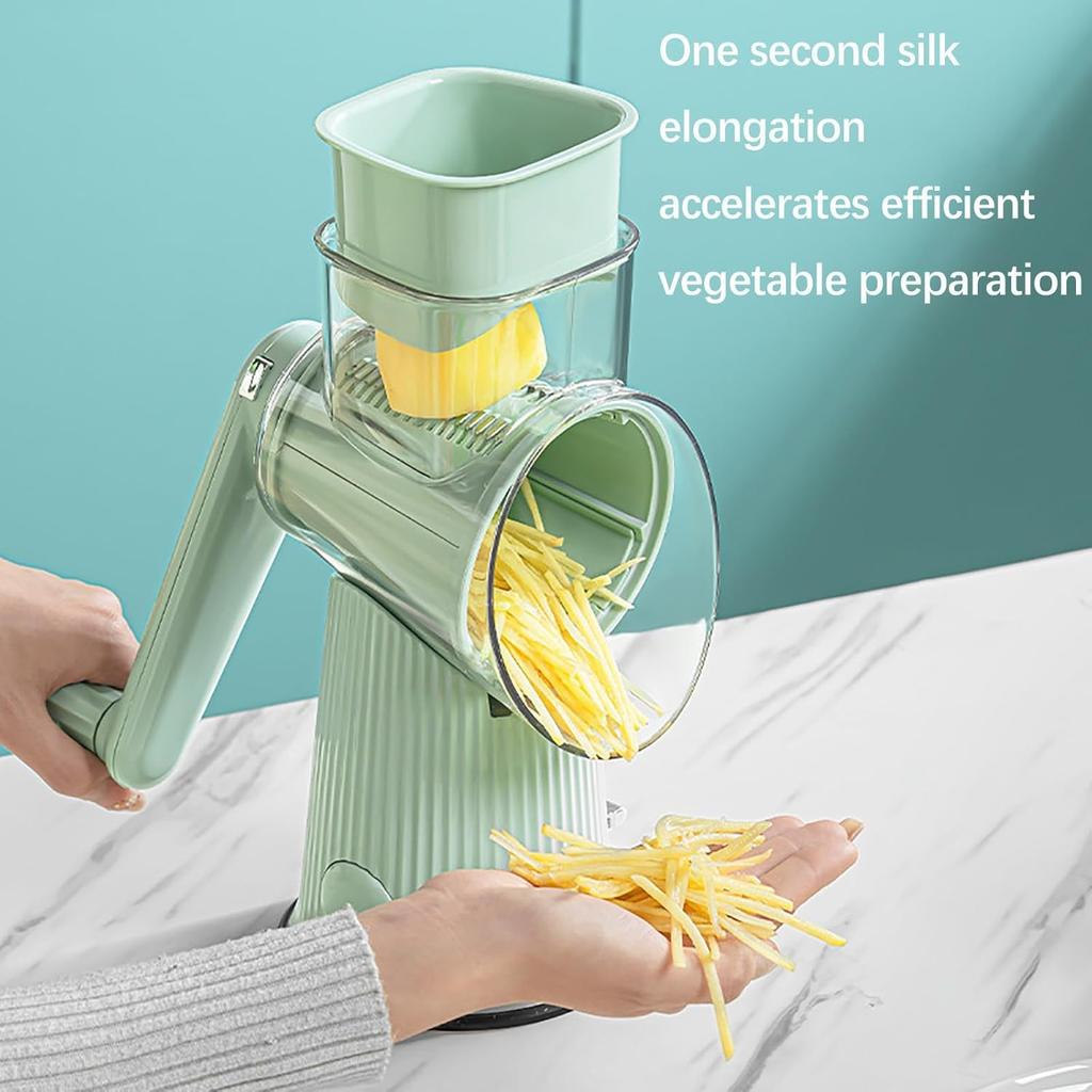 5 In 1 Rotary Cheese Grater Vegetable Slicer for Kitchen, Potato Ricer Microplane, Carrot Shredder Tool-Food Shredders with 5 Sets Interchangeable