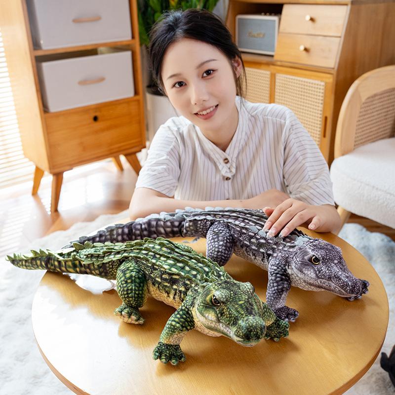 68/96cm Simulation Long Tail Crocodile Plush Doll Lifelike Reptile Crocodile Animal Stuffed Toy Home Decor Gift For Children