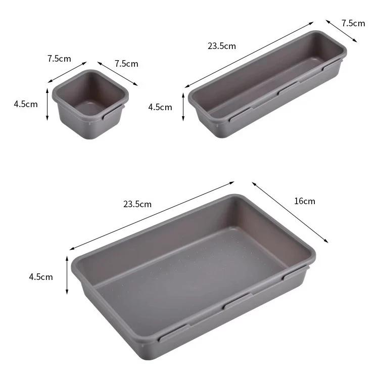 8 Stück/Set Verstellbare Schubladen-Organizer-Box-Einsätze Make-up Kosmetik Kleinkram Unterteiler Halter Küche Badezimmer Schrank Schmuckkästchen