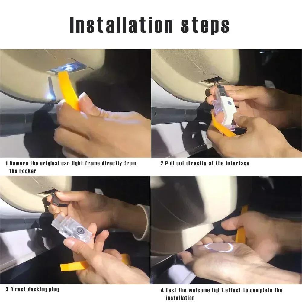 C200 E200 New 2025 For Mercedes Benz Mercedes Benz LED Car Door Light Logo HD Laser Decor Project Ghost Lamp For  W176 W205 W166