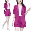 2024 Summer Korean Style Women's Blazer & Shorts Set - Thin, Casual, Elegant Two-Piece