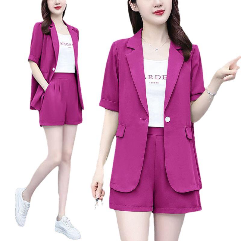 2024 Summer Korean Style Women's Blazer & Shorts Set - Thin, Casual, Elegant Two-Piece