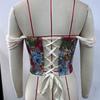 Jacquard Fabric Fish Bone Corset Lace Camisole Top Elegant Jacquard Corset Vest  Evening Wear