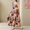 DIMANAF 2026 New Women Plus Size Summer Lady Long Dress Loose Oversize Maxi Floral Print Beach Sundress Clothing Vest Sleeveless