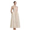 Mori light wedding dress, neck V-neck halter, fishbone girdle waist perspective lace long pendulum fairy dress