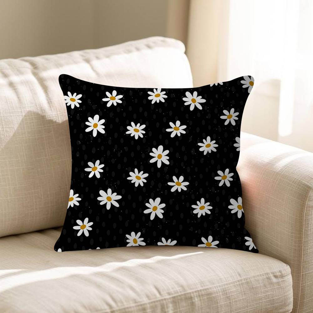 Summer Daisy Flower Pillow Cushion Cover Pillowcase Living Room Sofa Home Decor Customized