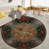Vintage Rose Runder Teppich, Teppich für Wohnzimmer Schlafzimmer Sofa Spielzimmer Dekor, Rutschfeste Bodenmatte109