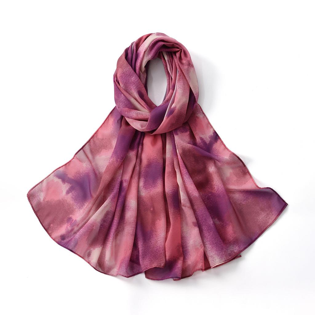 New Printing Chiffon Long Scarves For Muslim Women Color Watercolor Digital Printing Soft Shawl Maldives Female'S Hijabs