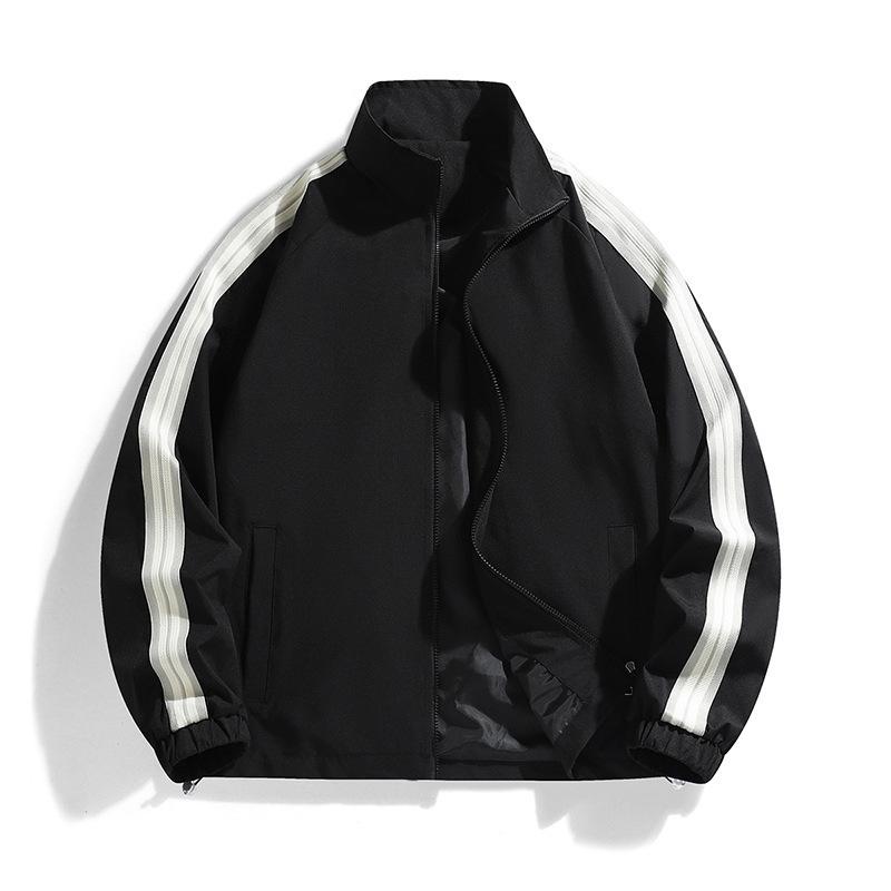 New Spring and Autumn Style Youth Men's Casual and Fashionable Stand-up Collar Jacket for Men's Double-sided Loose and Versatile Sports Jacket