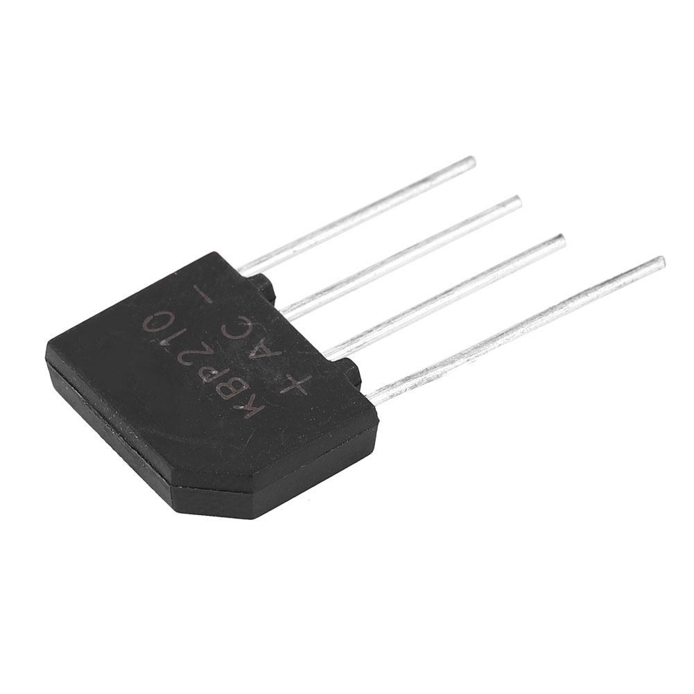 2A 1000V Diode Bridge KBP210 Flat Rectifier Bridge for Electronic Circuit (10pcs)