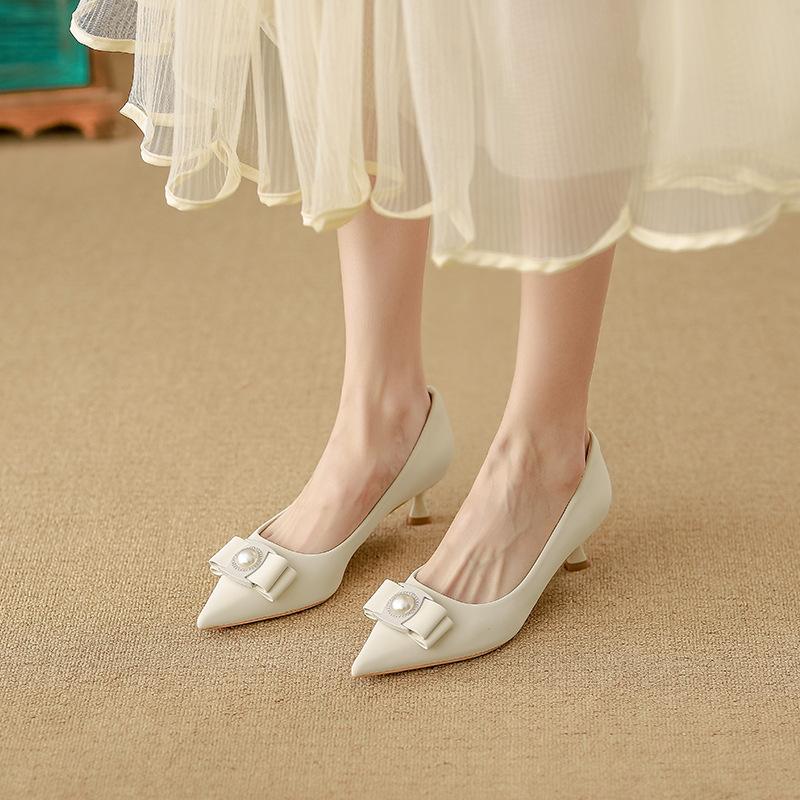 Yuanlitong 2025 autumn new high heels women's high-end sense fine heel temperament single shoes women's wear pointed women's shoes